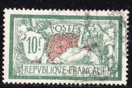 FRANCE Timbre Oblitéré N° 207, Type Merson 10fr Vert Et Orange - 1900-27 Merson