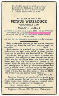 Werbrouck Petrus Cordy Melanie Egem Zwevezele 1868 1945 Bidprentje Doodsprentje - Religion & Esotericism