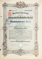 Rare - Prag 1882: K. K. Priv. Böhmische Nordbahn Gesellschaft 1.500 Mark - Bahnwesen & Tramways