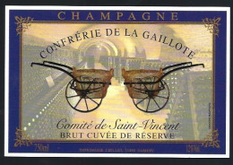 Etiquette Champagne  Brut  Cuvée De Réserve Cobfrérie De La Gaillote  Comité De St Vincent  J Billet Damery Marne 51 - Champagne