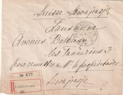 RUSSIE - Lettre Recommandée TZIEKHOTZINSK 30/6/1911 Pour Lausanne Suisse - 2 Scan - Cartas & Documentos