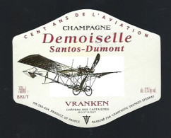 Etiquette Champagne  Brut  100 Ans De L'Aviation Demoiselle Santos Dumont Vrankem Epernay Marne 51 - Champagne