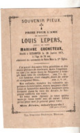 Estaimpuis   1872 , Louis Lepers - Décès