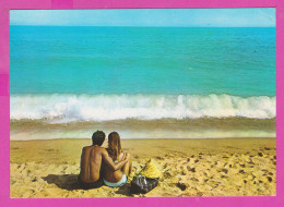 311478 / Bulgaria - Black Sea - Young Man And Woman Photographed With Their Backs To Waves Of The Sea 1984 PC Septemvri - Bulgaria