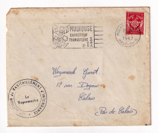 Lettre 1962 Mulhouse Franchise Militaire Section De Ravitaillement De L'Intendance Cachet Militaire - Storia Postale