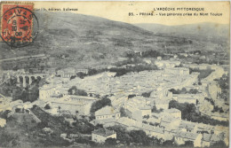 Cpa PRIVAS 07 - 1908 - Vue Générale Prise Du Mont Toulon - Privas