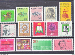RFA 1972 Yvert 559 + 566-569 + 579 + 584-585 + 590-591 + 598 + 600-602 NEUF** MNH Cote : 13,80 Euros - Unused Stamps