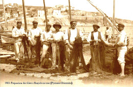 *CPA  Repro - 66 - BANYULS SUR MER - Préparation Des Filets En 1903 - Banyuls Sur Mer