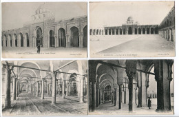 TUNISIE LOT 4 CPA * KAIROUAN Grande Mosquée Portique Intérieur Cour Intérieur  Galerie * Collections ND Photo - Tunisie