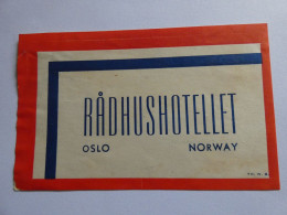 étiquette Hôtel Bagage -- Radhushotellet Oslo Norway Norvège   STEPétiq4 - Hotel Labels