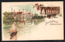 Lithographie Konstanz, Insel Hotel, Kreuzgang  - Konstanz