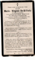 Ellezelles 1846 - 1916 , Marie - Virginie De Billoëz - Obituary Notices