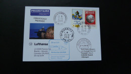 Premier Vol First Flight Biarritz Munchen Canadair CRJ900 Lufthansa 2019 (timbres Du Conseil De L'Europe) - Cartas & Documentos