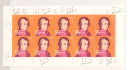 Allemagne 2006 Mozart 250 ème Anniversaire Feuillet Complet - Germany Full Sheetlet Mozart - Musique