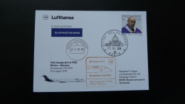 Premier Vol First Flight Vatican Monaco Via Rimini Bombardier CRJ900 Lufthansa 2019 - Storia Postale