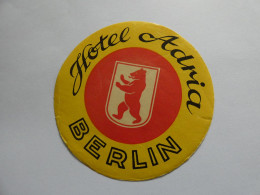 étiquette Hôtel Bagage --  Hôtel Adria Berlin   STEPétiq4 - Hotel Labels