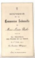 La Louvière ,La Chapelle Des Dames De La Croix ,  1911 , Marie - Louise Puche - Kommunion Und Konfirmazion