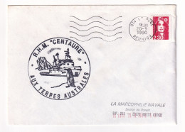 Lettre Cachet 974 Le Port La Réunion Réunion RHM Remorqueur Le Centaure Aux Terres Australes Marcophilie Navale - Covers & Documents