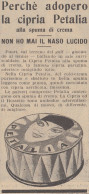 Cipria PETALIA Alla Spuma Di Crema - Pubblicità D'epoca - 1930 Advertising - Publicités