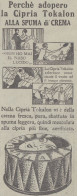 Cipria TOKALON Alla Spuma Di Crema - Pubblicità D'epoca - 1930 Advertising - Publicités