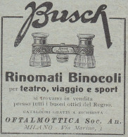 Rinomati Binocoli BUSCH - Pubblicità D'epoca - 1930 Vintage Advertising - Publicités