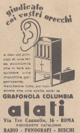 Grafonola Columbia - ALATI - Roma - Pubblicità D'epoca - 1930 Advertising - Publicités