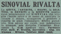 Sinovial Rivalta - Pubblicità D'epoca - 1930 Vintage Advertising - Publicités