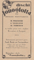 Dischi Fonoglotta - Pubblicità D'epoca - 1930 Vintage Advertising - Publicités