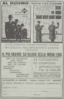 Magazzini Al Duomo - Milano - Pubblicità D'epoca - 1933 Old Advertising - Publicités