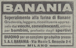 BANANIA Superalimento Alla Farina Di Banane - 1931 Pubblicità - Vintage Ad - Publicités