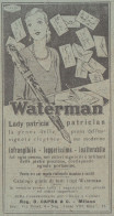 Penne Waterman Lady Patricia - 1931 Pubblicità Epoca - Vintage Advertising - Publicités