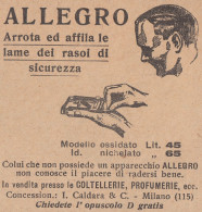 ALLEGRO Affila Lame Rasoi - 1931 Pubblicità Epoca - Vintage Advertising - Publicités