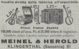 Strumenti Musicali MEINEL & HEROLD - 1931 Pubblicità - Vintage Advertising - Publicités