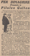 Pilules GALTON Per Dimagrire - 1926 Pubblicità Epoca - Vintage Advertising - Publicités