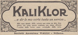 Dentifricio KALIKLOR - 1926 Pubblicità Epoca - Vintage Advertising - Publicités
