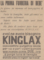 Cioccolatino Purgativo KINGLAX - 1926 Pubblicità - Vintage Advertising - Advertising