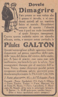 Pilules GALTON Per Dimagrire - 1926 Pubblicità Epoca - Vintage Advertising - Advertising