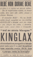 Cioccolatino Purgativo KINGLAX - 1926 Pubblicità - Vintage Advertising - Publicités