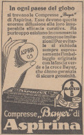 Compresse Bayer Di ASPIRINA - 1926 Pubblicità Epoca - Vintage Advertising - Publicités