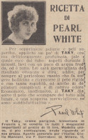 Crema Profumata TAKY - Ricetta Di Pearl White - 1926 Pubblicità Epoca - Publicités