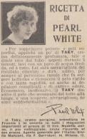 Crema Profumata TAKY - Ricetta Di Pearl White - 1926 Pubblicità Epoca - Advertising