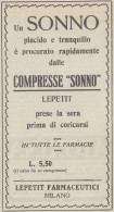 Compresse SONNO Lepetit - 1926 Pubblicità Epoca - Vintage Advertising - Publicités