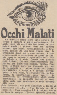 IRIDAL Occhi Malati - 1926 Pubblicità Epoca - Vintage Advertising - Publicités