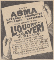 Liquore CRAVERI Di Milano - 1926 Pubblicità - Vintage Advertising - Publicités