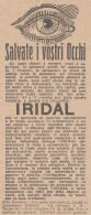 IRIDAL Salvate I Vostri Occhi - 1926 Pubblicità - Vintage Advertising - Advertising