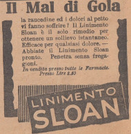 Linimento SLOAN - 1926 Pubblicità Epoca - Vintage Advertising - Advertising