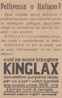 Cioccolatino Purgativo KINGLAX - 1926 Pubblicità - Vintage Advertising - Publicités