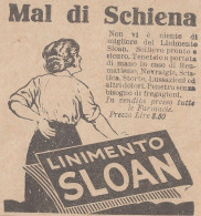 Linimento SLOAN - 1926 Pubblicità Epoca - Vintage Advertising - Publicités