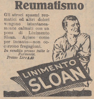 Linimento SLOAN - 1926 Pubblicità Epoca - Vintage Advertising - Advertising