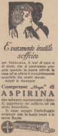 Compresse Bayer Di ASPIRINA - 1926 Pubblicità Epoca - Vintage Advertising - Publicités